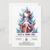 魔法の水カラープリンセス誕生日 招待状 (正面/裏面)