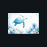 魔法の水中ウミガメプリント キャンバスプリント<br><div class="desc">魅惑のウミガメのキャンバスアートプリントで、魅力的な水中世界の静かな深さにダイビング。Do Tell A Belleが独占的に制作。美しいウミガメが水中の植物学の中を歩き、心地よいパステルお洒落トーンで色彩の鮮やか、魅力的なビジュアルの旅に乗り出す。このプリント招待状は、穏やかな静けさで自分の生活やワークスペースを吹き込みたいと思う人々にとって理想的であり、複雑な詳細を通して海洋生物の神秘的な魅力を探求する。単なる装飾を超え、想像力と静けさの玄関口として機能し、その絶妙な魅力であなたの環境を豊かにする。www.zazzle.com/dotellabelleで水中の領域の魅惑的な魅力を発見する。</div>
