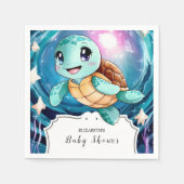 魔法の水中タートルベビーシャワー スタンダードカクテルナプキン (正面)