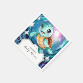 魔法の水中タートルベビーシャワー スタンダードカクテルナプキン (角)