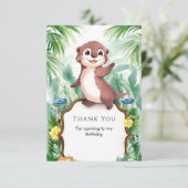 魔法の水彩オッターバースデー サンキューカード (スタンド正面)