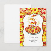 魔法の水彩ピザの誕生日 サンキューカード (正面/裏面)
