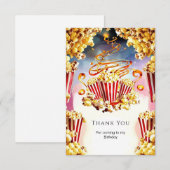 魔法の水彩ポップコーンバースデー サンキューカード (正面/裏面)