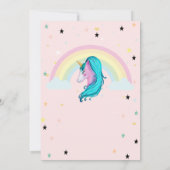 魔法の水彩ユニコーンレインボースターバースデー 招待状 (裏面)