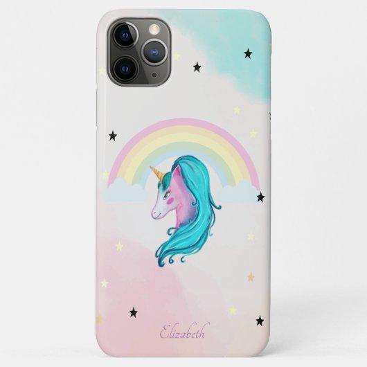 魔法の水彩ユニコーン、虹、星 Case-Mate iPhoneケース (裏面)