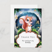 魔法の水彩リス誕生日 サンキューカード (正面/裏面)
