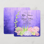 魔法の水彩多肉植物 パープルウェディング 招待状 (正面/裏面)