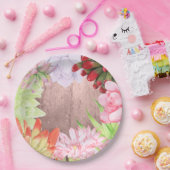 魔法の水彩多肉植物 - 桃色がかった茶色 ペーパープレート (パーティー)