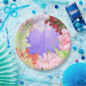 魔法の水彩多肉植物 紫 ペーパープレート (パーティー)