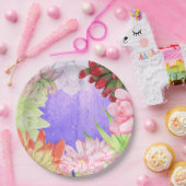 魔法の水彩多肉植物 紫 ペーパープレート (パーティー)