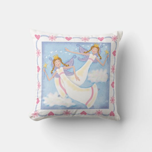 魔法の水彩妖精パーソナライズドガール クッション (正面)