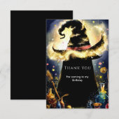 魔法の水彩画ウィザード誕生日 サンキューカード (正面/裏面)