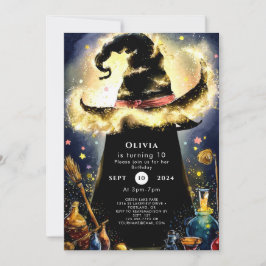 魔法の水彩画ウィザード誕生日 招待状