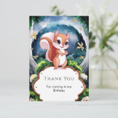魔法の水彩絵の squirrel の誕生日 サンキューカード (スタンド正面)