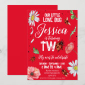 魔法の水彩 かわいい誕生日の女の子 招待状 (正面/裏面)