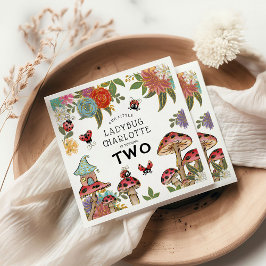 魔法の水色かわいいラディバグガールズ誕生日 スタンダードカクテルナプキン