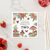 魔法の水色かわいいラディバグガールズ誕生日 スタンダードカクテルナプキン (インサイチュ)