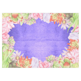 魔法の水色の多肉紫色 テーブルクロス