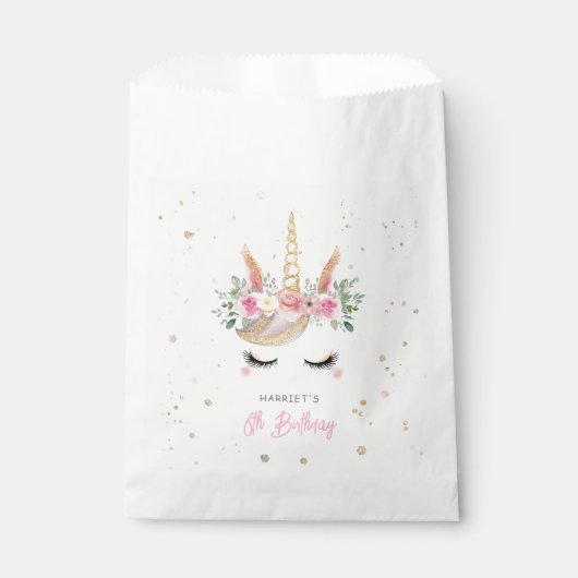 魔法の水色ユニコーン誕生日 フェイバーバッグ (正面)