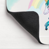 魔法の水色ユニコーン,虹,星 マウスパッド (コーナー)