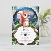 魔法の水色リス誕生日 招待状 (スタンド正面)