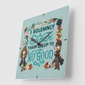 魔法の水色「誓う誓う」 スクエア壁時計 (傾斜)