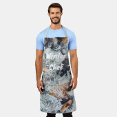 魔法の氷の結晶のパターン落ちたと葉の エプロン (着用した状態)