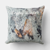 魔法の氷の結晶のパターン落ちたと葉の クッション (正面)