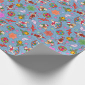 魔法の氷山キッチュ水の色Ditsyクリスマス ラッピングペーパー (角)