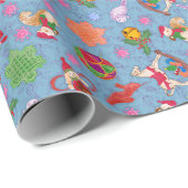 魔法の氷山キッチュ水の色Ditsyクリスマス ラッピングペーパー (ロールコーナー)