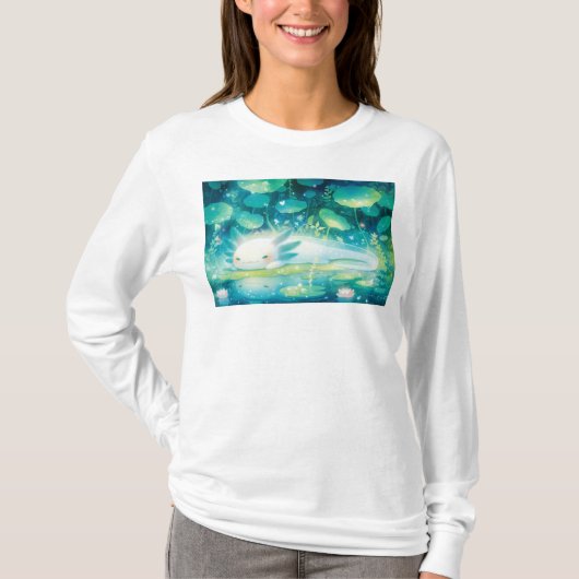 魔法の池のウーパールーパー Tシャツ (正面)