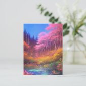 魔法の沼地の色の魅惑的な表示 ポストカード (スタンド正面)