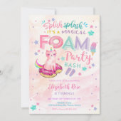 魔法の泡パーティー誕生日招待状 招待状 (正面)