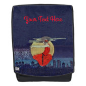 魔法の浮き上がったレディーナイトシティスカイラインムーン バックパック (正面)