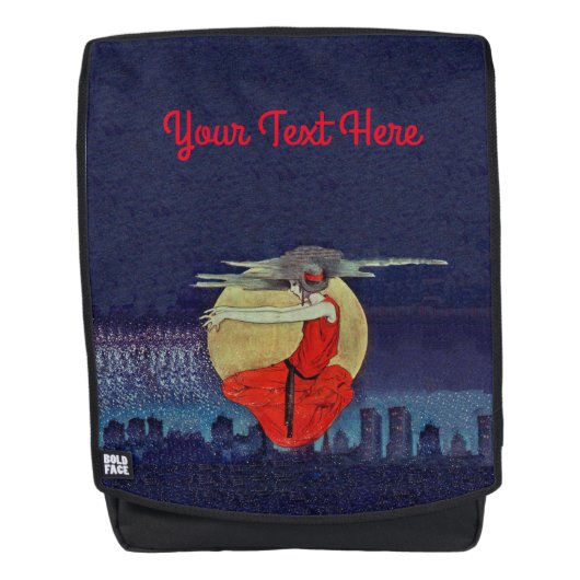 魔法の浮き上がったレディーナイトシティスカイラインムーン バックパック (正面)