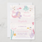 魔法の海の下で女の子のためのパーティの招待状 招待状 (正面)