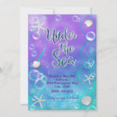 魔法の海の下で甘い16 16th誕生日パーティー 招待状 (裏面)