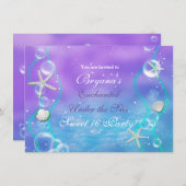 魔法の海の下で魔法のパーティの招待状 招待状 (正面/裏面)