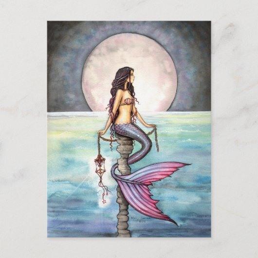 魔法の海の人魚 ファンタジーアート ポストカード (正面)