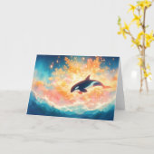 魔法の海を旅するオルカ カード (黄色い花)