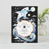 魔法の海底の子供のサメの誕生日 招待状 (スタンド正面)