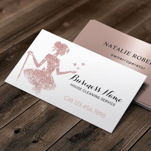 魔法の清掃バラ金ゴールドグリッターメイドサービス 名刺