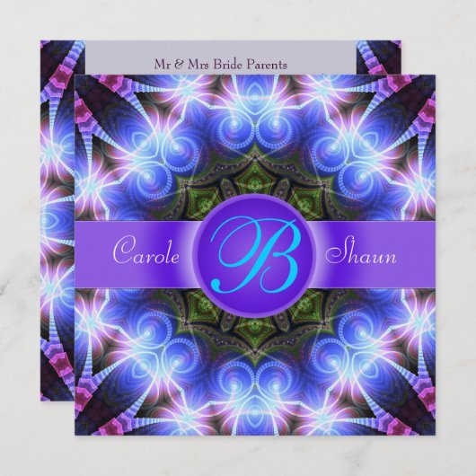 魔法の渦巻きフラクタルアート招待状 招待状 (正面/裏面)