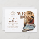 魔法の湾曲した2枚の芸術的写真結婚風景 招待状 (正面)