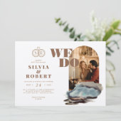 魔法の湾曲した2枚の芸術的写真結婚風景 招待状 (スタンド正面)