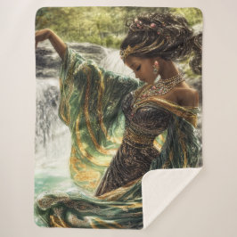 魔法の滝で魅惑の女神 シェルパブランケット