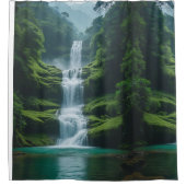 魔法の滝の風景 シャワーカーテン (正面)