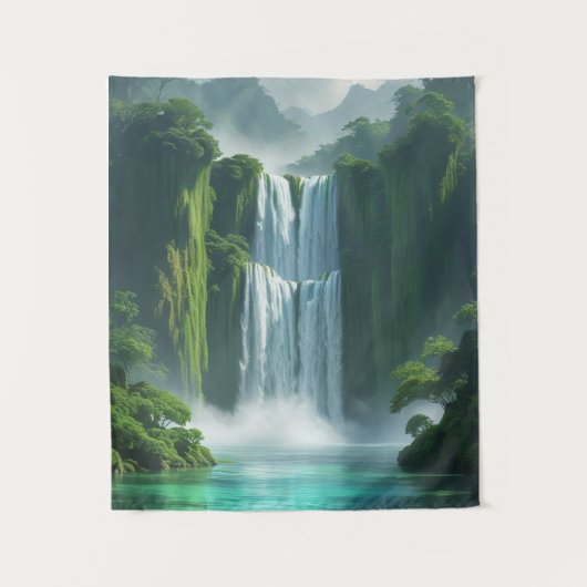 魔法の滝の風景 タペストリー (正面)