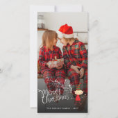 魔法の漫画小妖精や小人メリークリスマスフォトホリデー シーズンカード (正面)