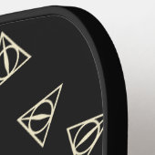 魔法の灰色の黄色の三角形の円の杖の記号 ピックルボールラケット (左詳細)